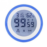 Digitaler LCD-Touchscreen-Küchentimer mit Countdown, Alarm, Temperatur- und Feuchtigkeitsmessung